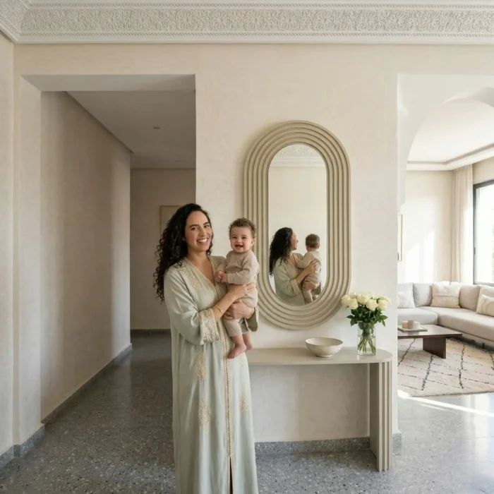 Miroir Amwaj Beige Crémé – Image 2