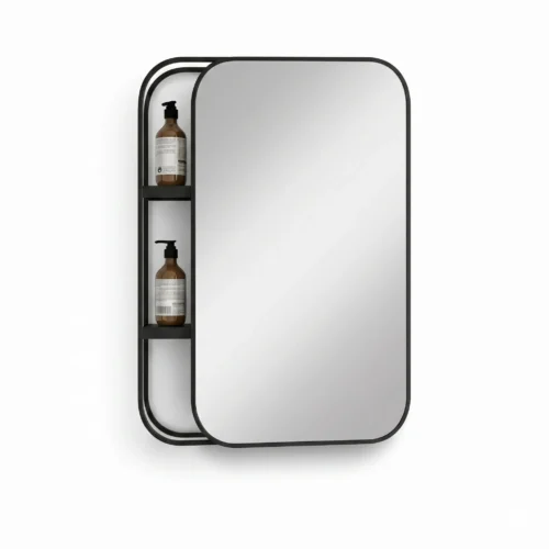 Miroir avec rangements intégrés Miroir avec rangements intégrés
