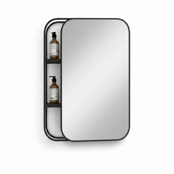 Miroir avec rangements intégrés Miroir avec rangements intégrés